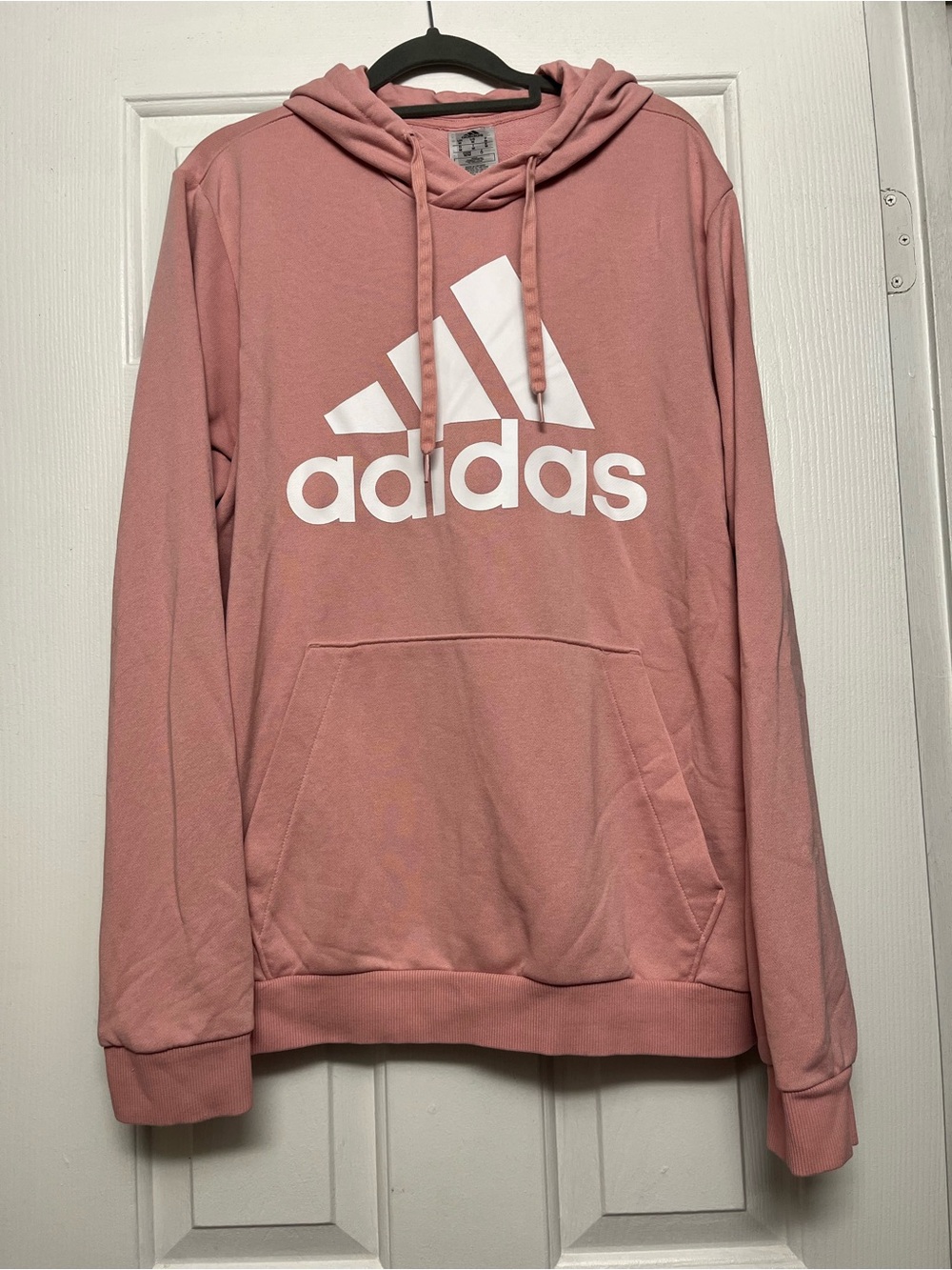 adidas Rose Pink Logo Pullover Hoodie
